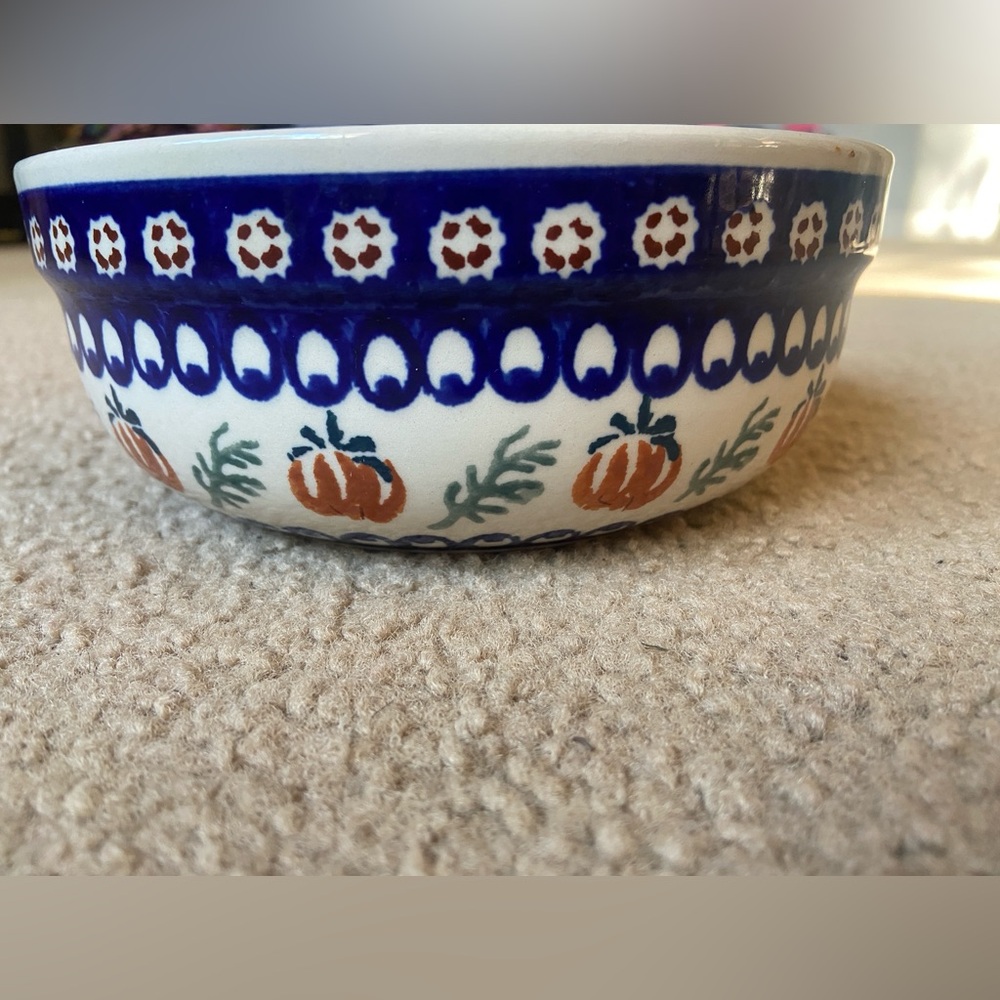 Polish Pottery pumpkin bowl